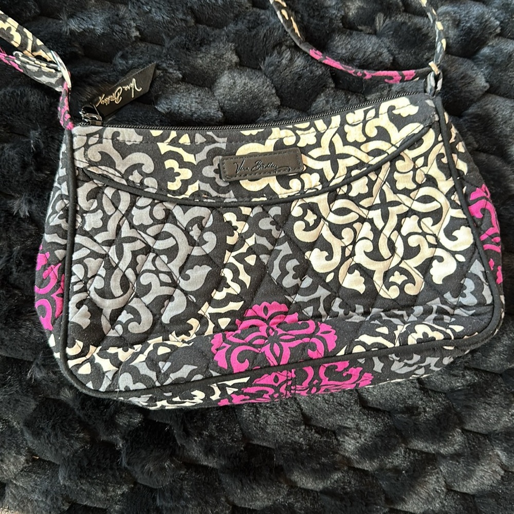 Vera Bradley Black and Pink Patterned Crossbody Women's Bag - Picture 6 of 16